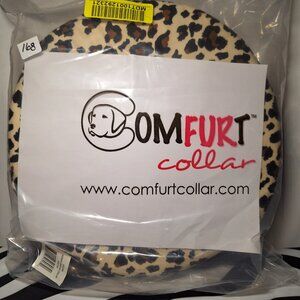 COMFURT COLLAR Stuffed Not Inflatable Dog & Cat Recovery Collar, Cheetah, Medium